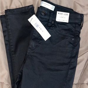 Leather high waisted skinny jeans